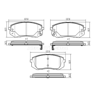 Колодки тормозные перед HYUNDAI I20 10-/HYUNDAI IX35 10-/KIA SPORTAGE 09-/HYUNDAI TUCSON 10- SAT
