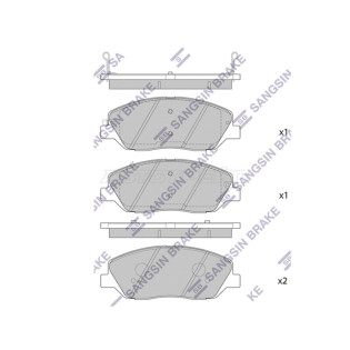 Колодки тормозные перед KIA SORENTO 09- HYUNDAI SANTA-FE 06- SANGSIN BRAKE