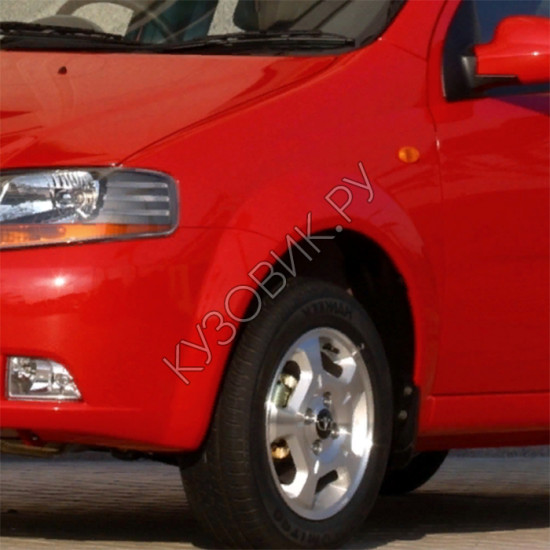 Крыло переднее левое с отверстием в цвет кузова Chevrolet Aveo T200 (2003-2008) седан Крыло переднее левое с отверстием в цвет кузова Chevrolet Aveo T200 (2003-2008) седан