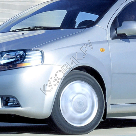 Крыло переднее левое с отверстием в цвет кузова Chevrolet Aveo T200 (2003-2008) седан Крыло переднее левое с отверстием в цвет кузова Chevrolet Aveo T200 (2003-2008) седан