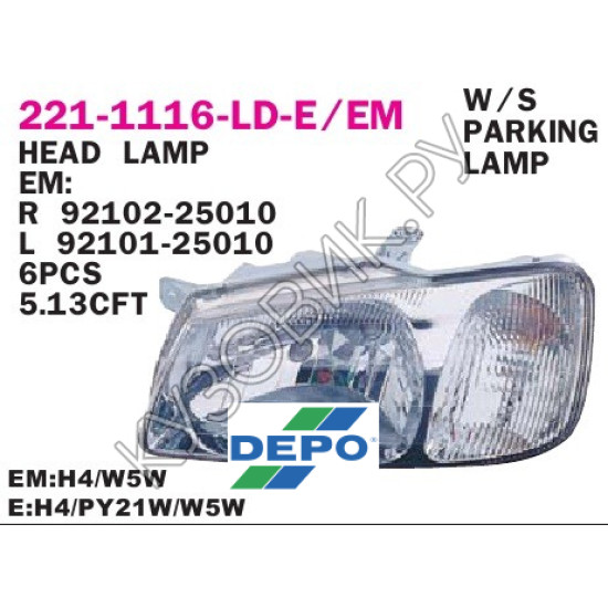 Фара левая Hyundai Accent ТагАЗ (2000-2011) DEPO
